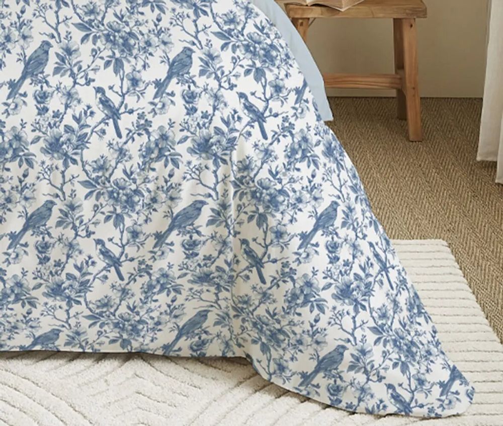 Linge de lit - Pack Complet Housse de couette Imprimé 220 x 240 cm - Drap housse 160 x 200 cm - 100% Coton 57 Fils - COTON PUR