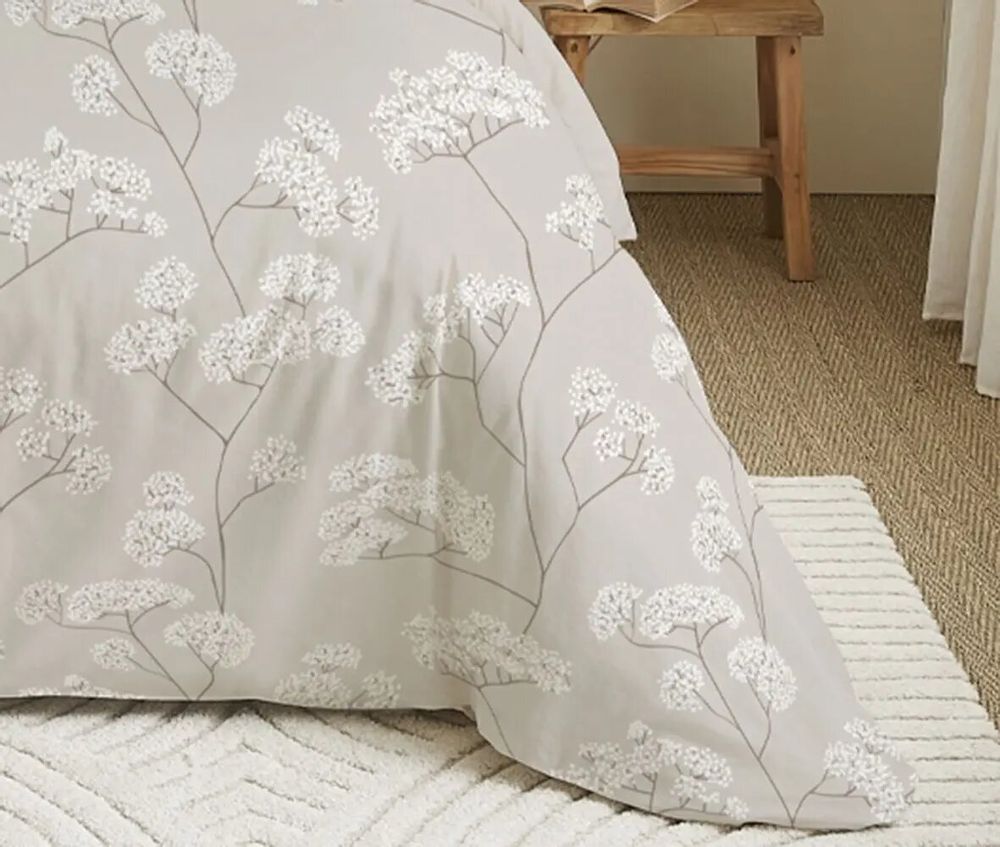 Linge de lit - Pack Complet Housse de couette Imprimé 220 x 240 cm - Drap housse 140 x 190 cm - 100% Coton 57 Fils - COTON PUR