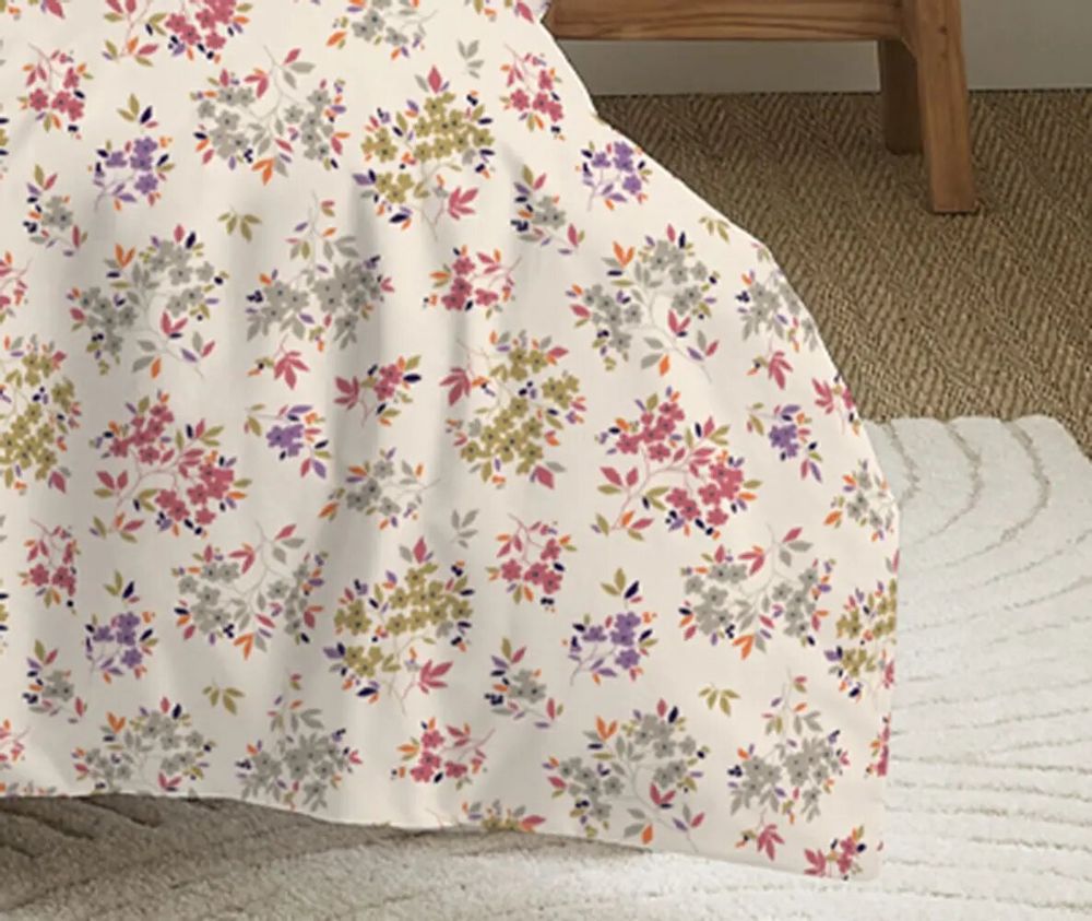 Linge de lit - Pack Complet Housse de couette Imprimé 140 x 200 cm - Drap housse 90 x 190 cm - 100% Coton 57 Fils - COTON PUR