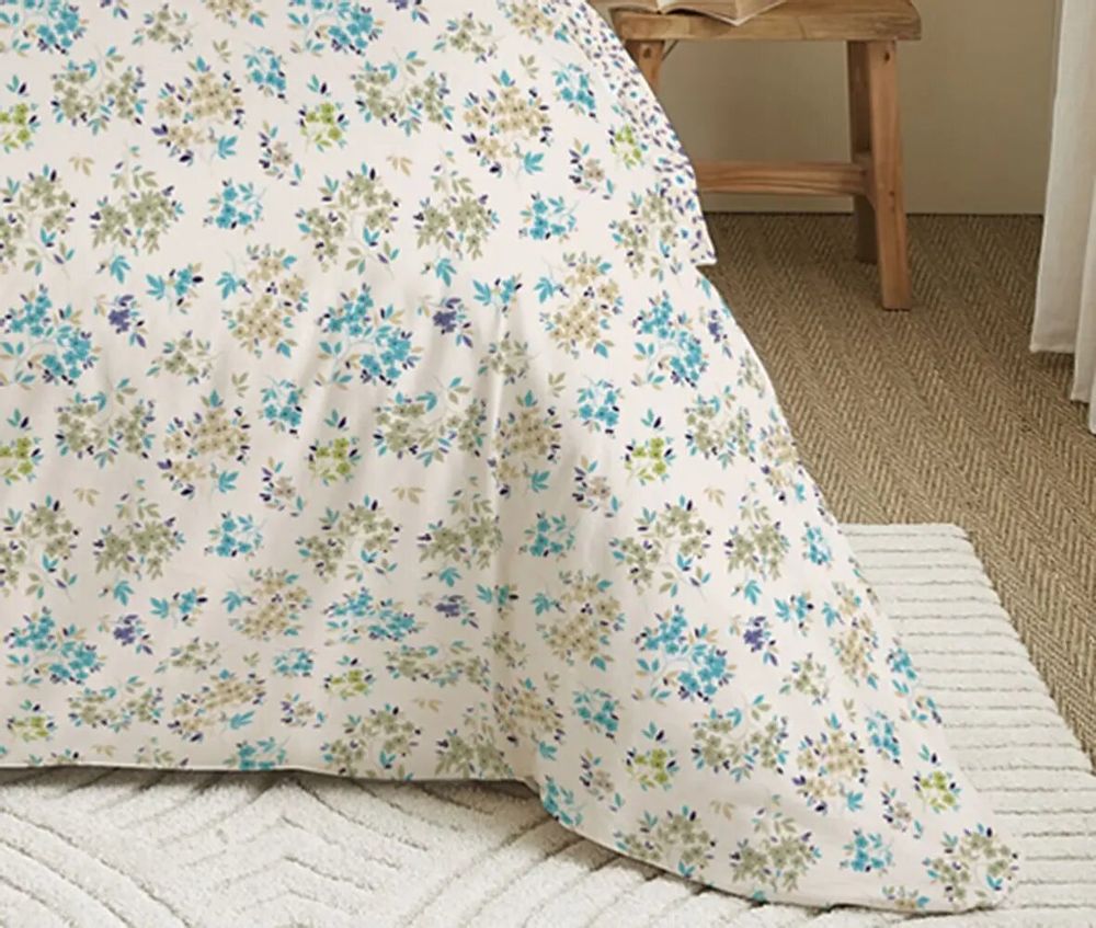 Bed linens - Complete Pack Printed Duvet Cover 240 x 260 cm - Fitted Sheet 180 x 200 cm King Size - 100% Cotton 57 Thread Count - COTON PUR