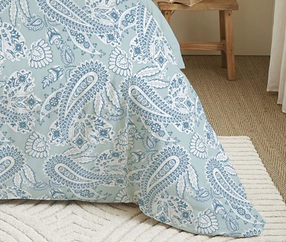 Linge de lit - Pack Complet Housse de couette Imprimé 220 x 240 cm - Drap housse 140 x 190 cm - 100% Coton 57 Fils - COTON PUR