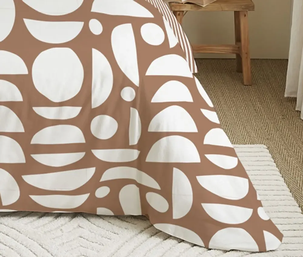 Bed linens - Complete Pack Printed Duvet Cover 220 x 240 cm - Fitted Sheet 160 x 200 cm - 100% Cotton 57 Thread Count - COTON PUR