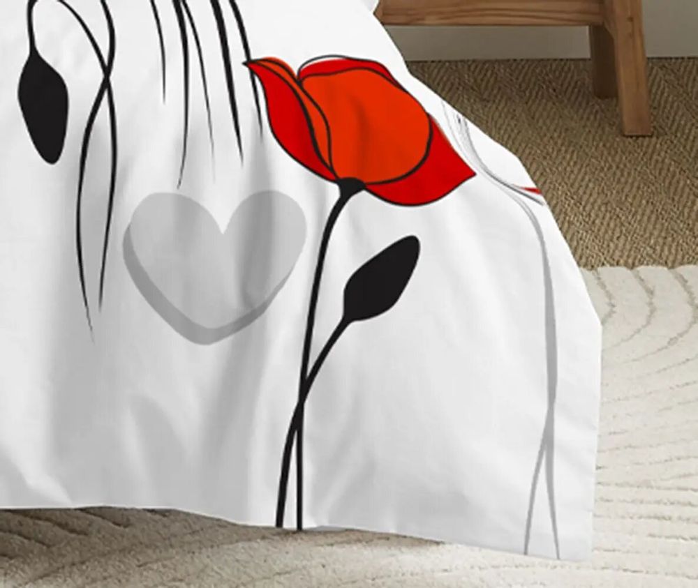 Linge de lit - Pack Complet Housse de couette Imprimé 140 x 200 cm - Drap housse 90 x 190 cm - 100% Coton 57 Fils - COTON PUR