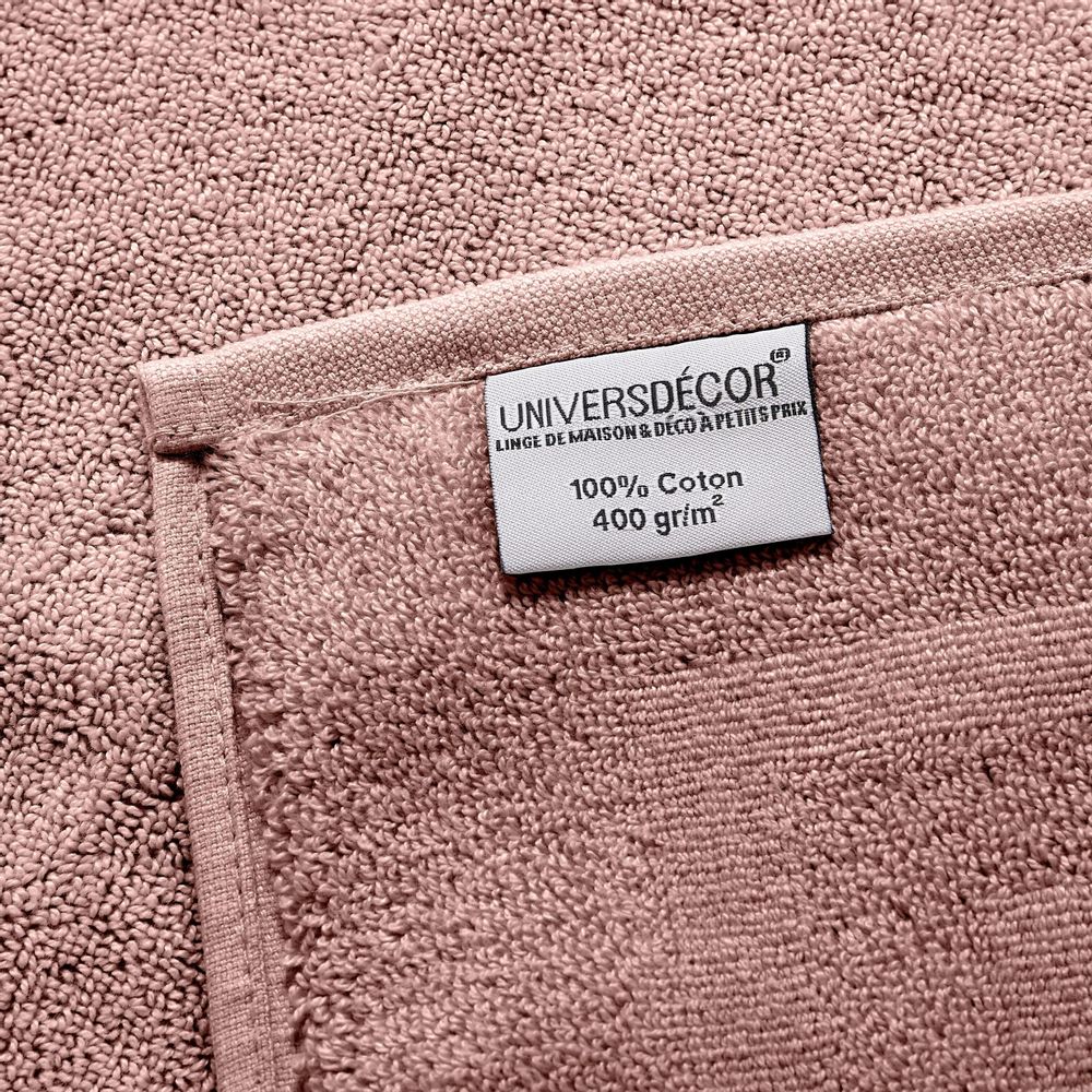 Serviettes de bain - Serviette de Toilette "Spa" 100% Coton 50 x 100 cm Vieux Rose - COTON PUR