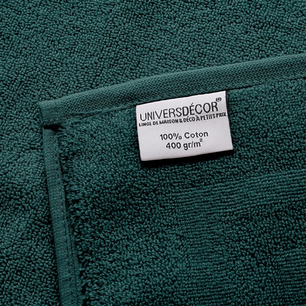 Bath towels - "Spa" Towel 100% Cotton 50 x 100 cm Emerald - COTON PUR