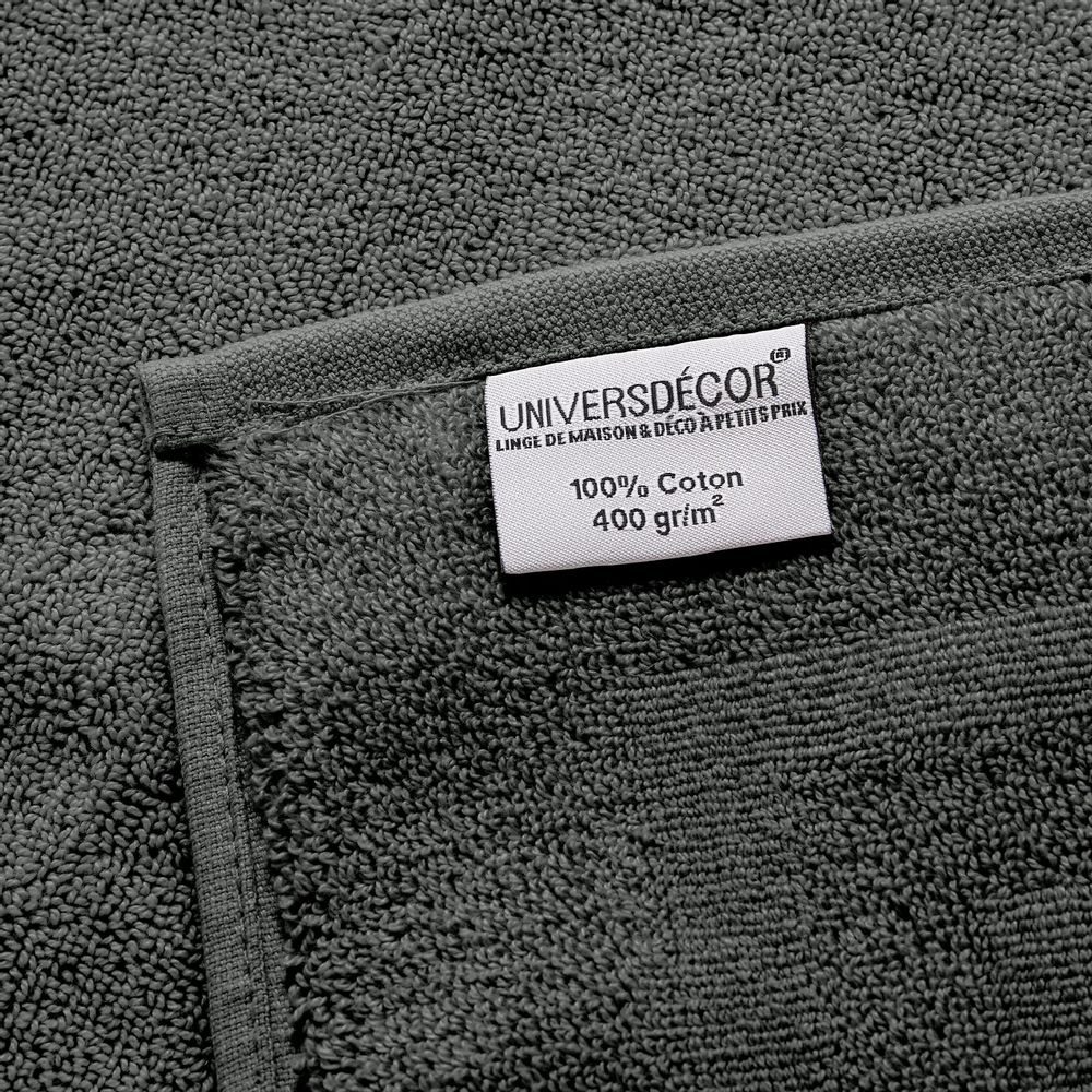 Bath towels - "Spa" Shower Sheet 100% Cotton 70 x 140 cm Slate - COTON PUR