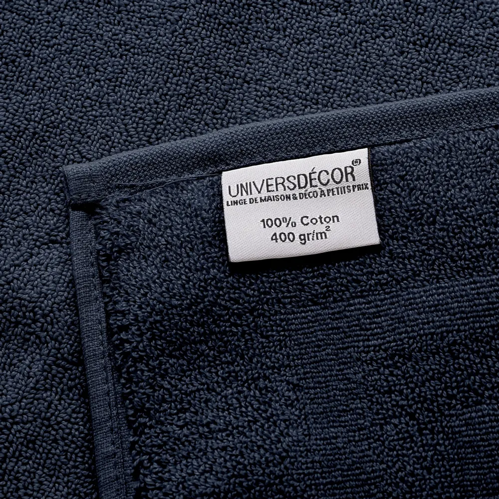 Bath towels - "Spa" Bath Towel 100% Cotton 90 x 150 cm Midnight Blue - COTON PUR