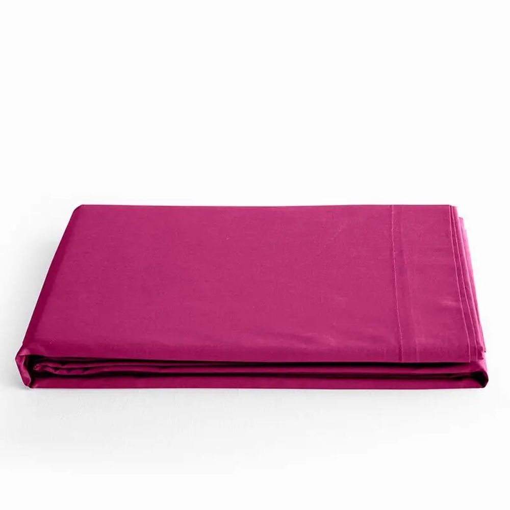 Linge de lit - Drap Plat 100% Coton 180 x 290 cm Magenta - COTON PUR
