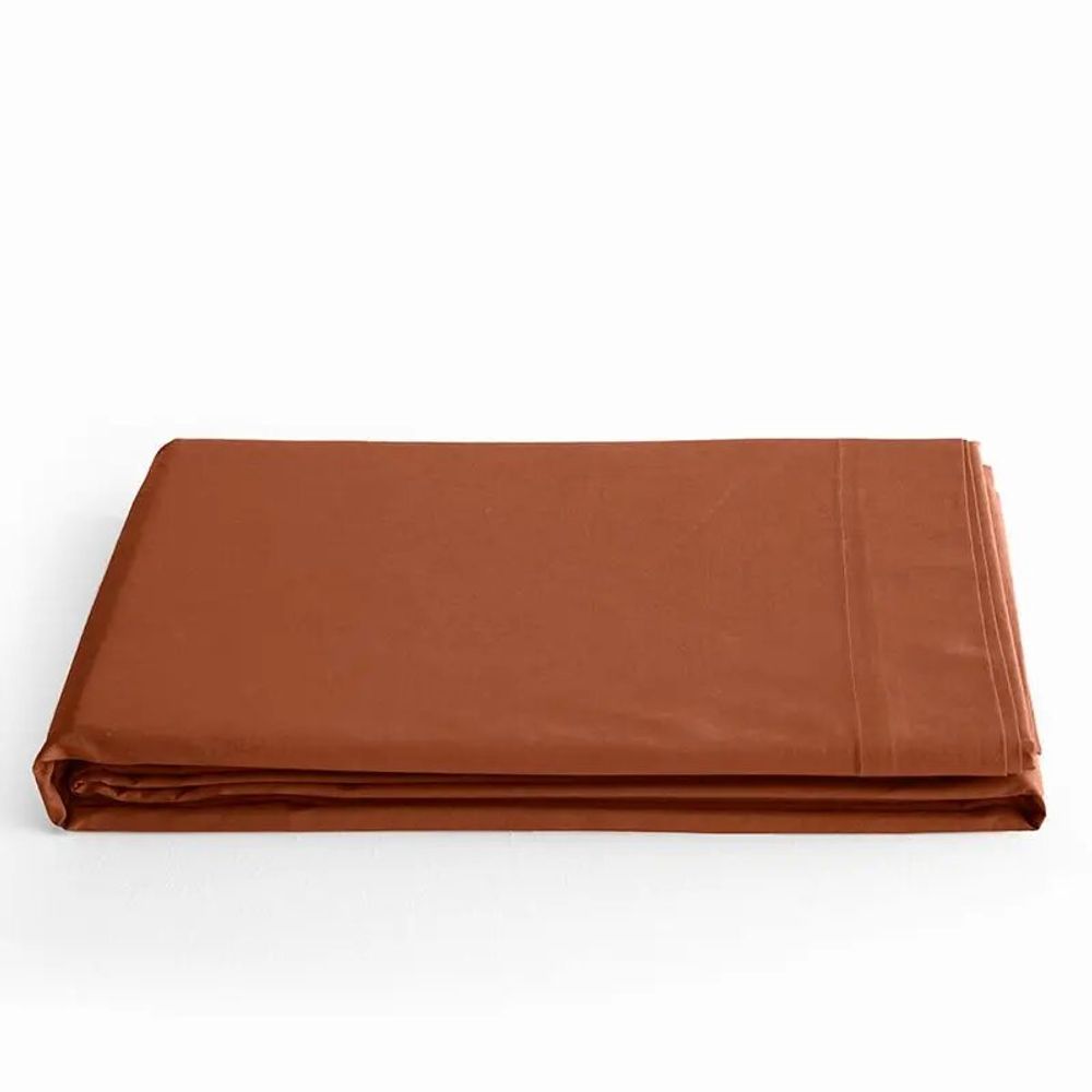 Linge de lit - Drap Plat 100% Coton 180 x 290 cm Paprika - COTON PUR