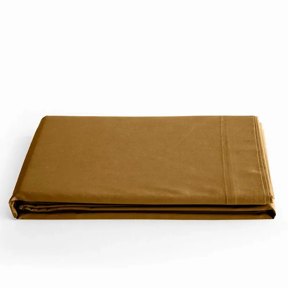 Linge de lit - Drap Plat 100% Coton 240 x 300 cm Caramel - COTON PUR