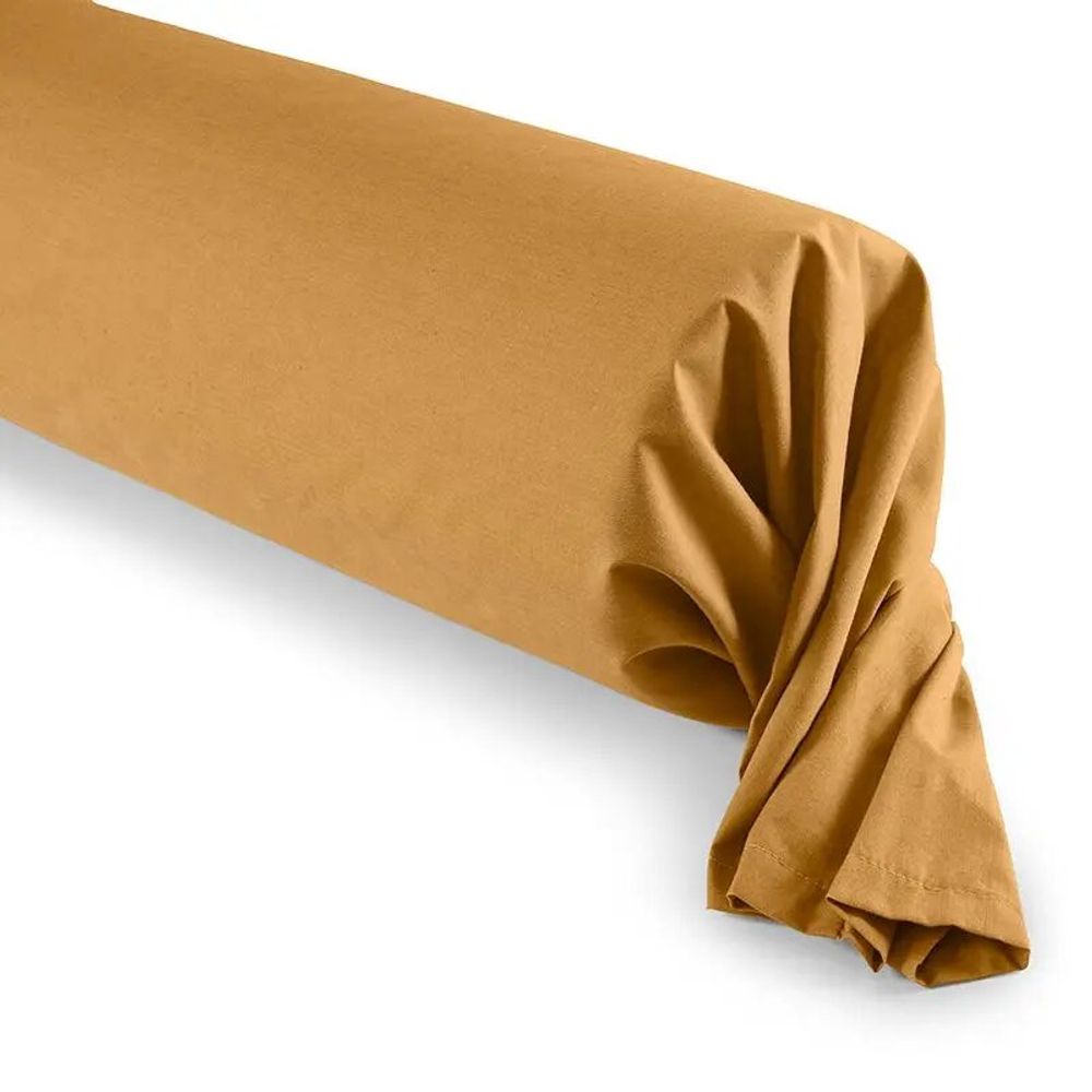Linge de lit - Taie de Traversin 100% Coton 45 x 185 cm Miel - COTON PUR
