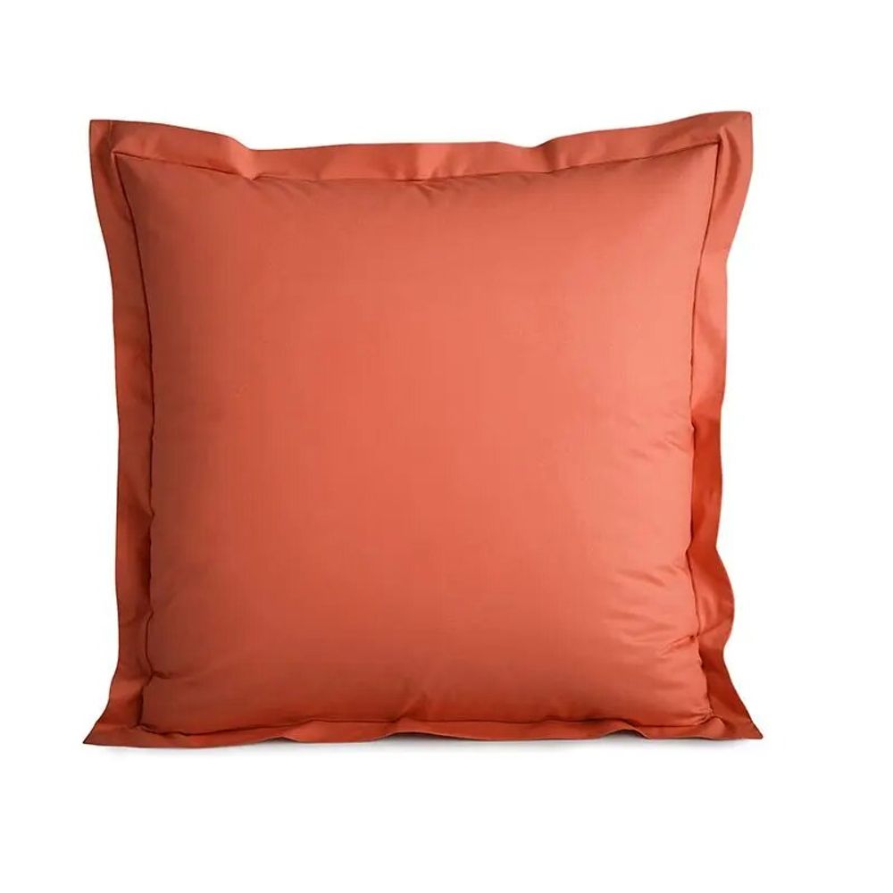 Linge de lit - Taie d'oreiller Percale 65 x 65 cm Pur Coton Peigné Longues Fibres 80 Fils/cm² Terracotta - COTON PUR
