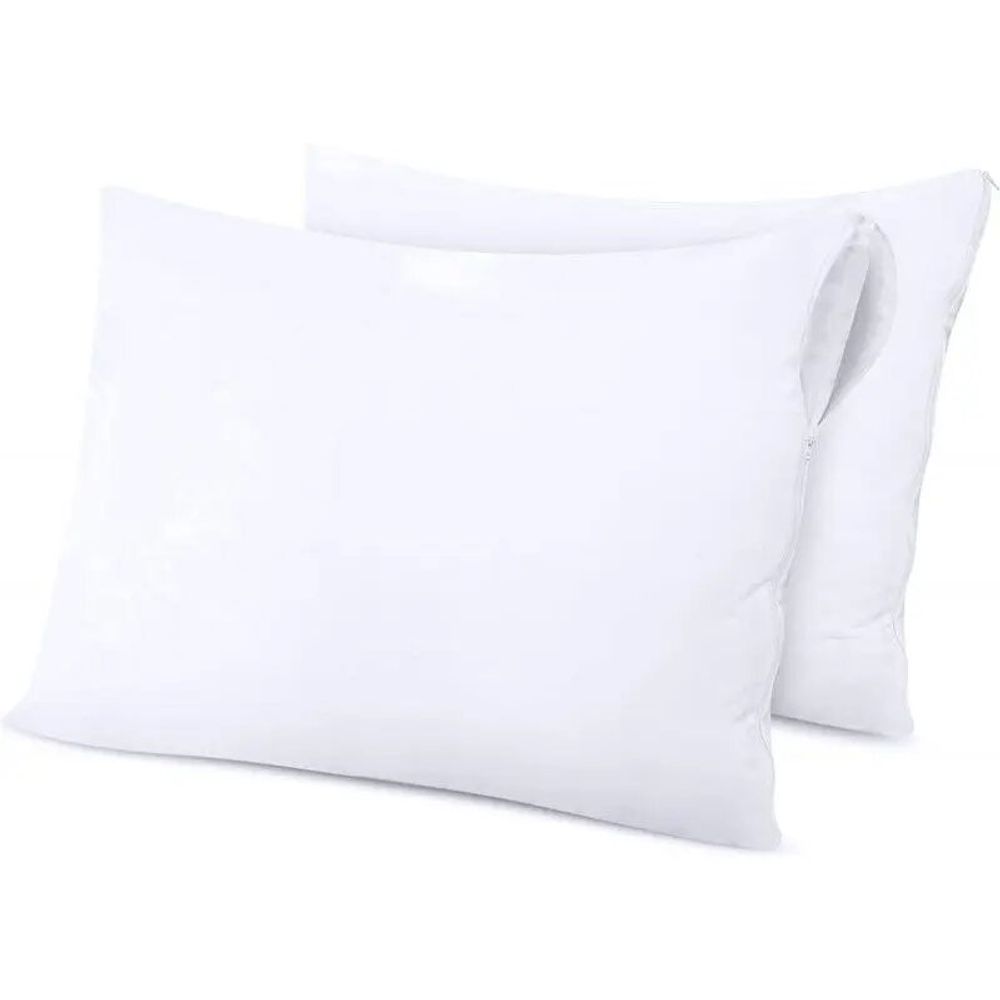Linge de lit - Lot de 2 Proteges Oreiller Éponge Imperméable Anti-Acariens 50 x 70 cm - COTON PUR