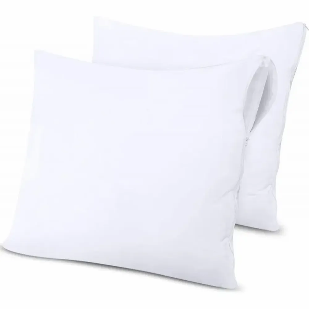 Bed linens - Set of 2 Waterproof Anti-Mite Sponge Pillow Protectors 63 x 63 cm - COTON PUR