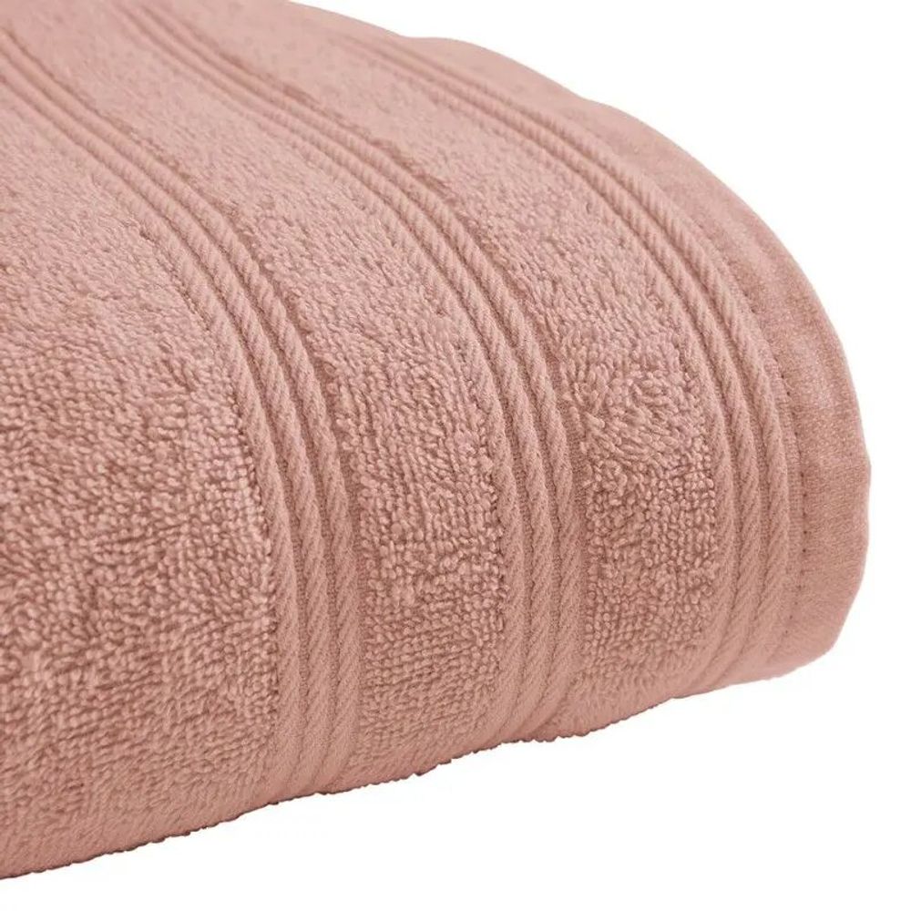 Serviettes de bain - Serviette de Toilette "Spa" 100% Coton 50 x 100 cm Blush - COTON PUR