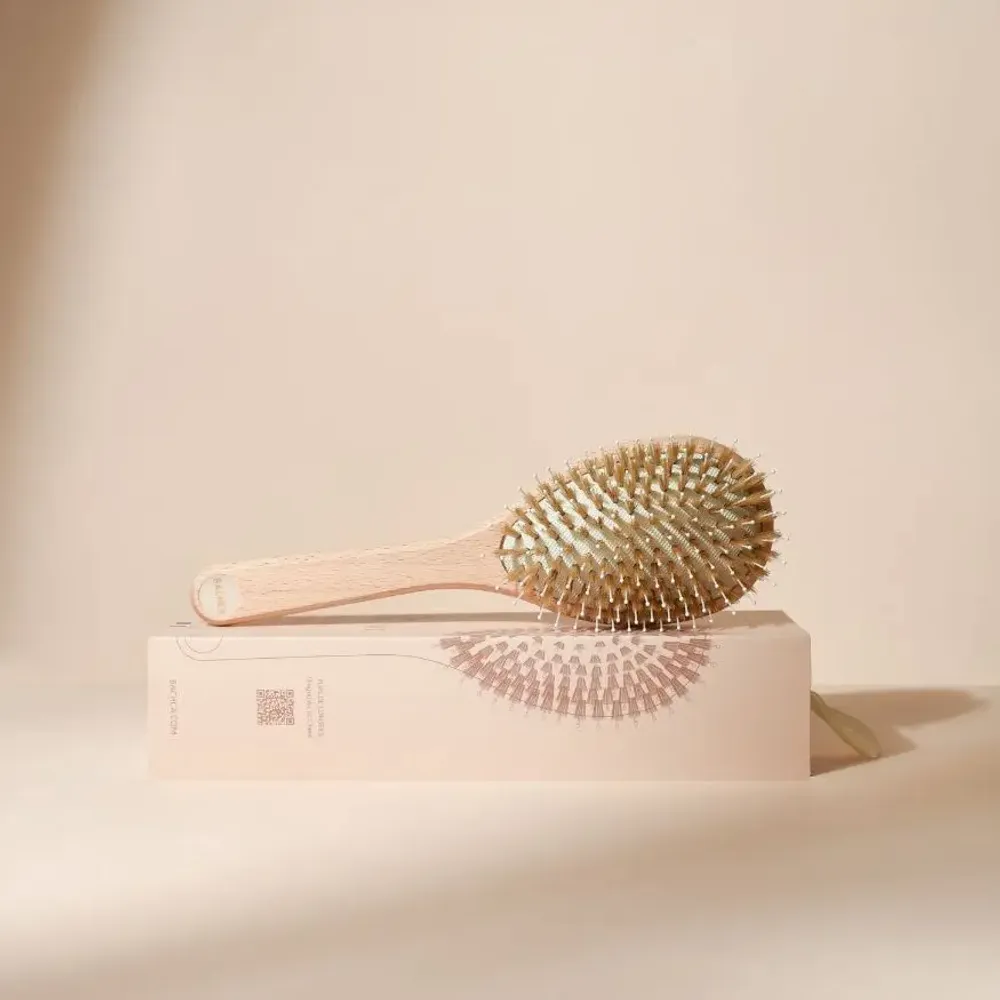 Cosmétiques - Brosse Soin & Brillance Petit format - Sanglier/nylon Made in France - BACHCA