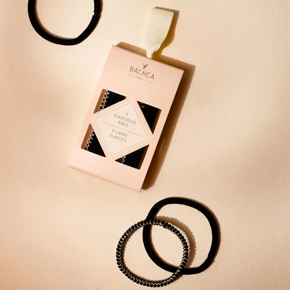 Accessoires cheveux - Élastiques noir x9 - BACHCA