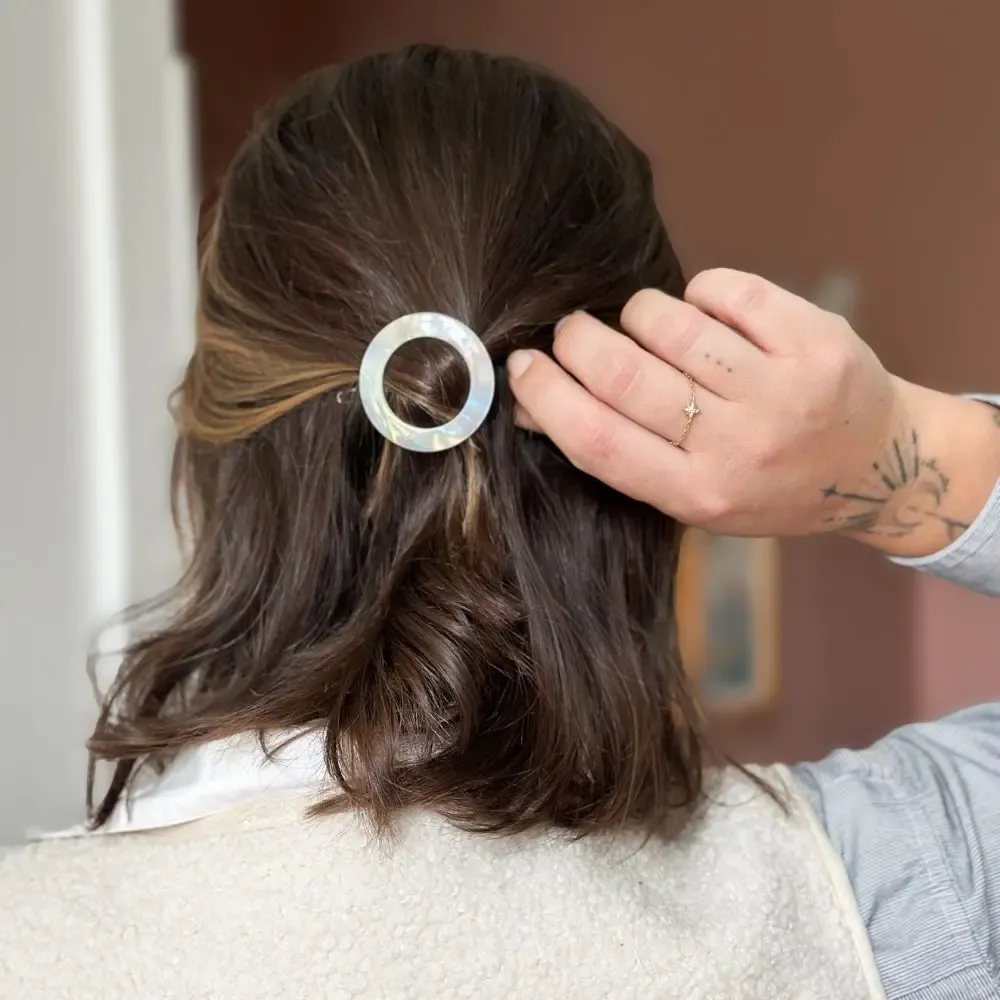 Accessoires cheveux - Barrette ronde Nacre - BACHCA