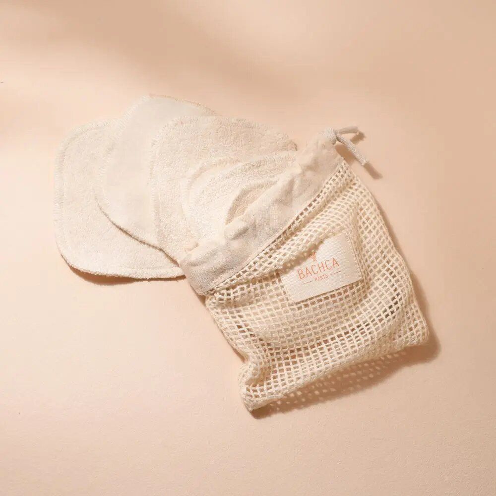 Beauty products - 7 reusable cotton pads + laundry bag - BACHCA