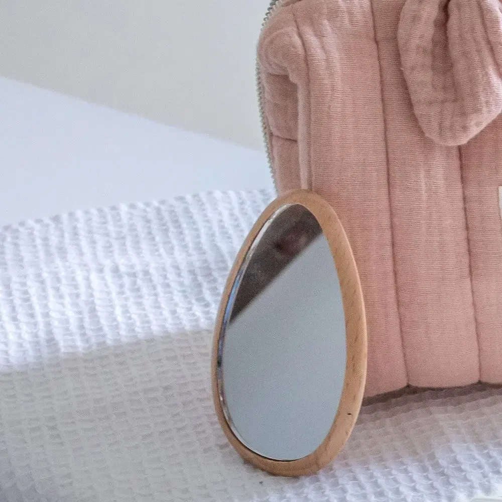Cosmétiques - Miroir de sac en bois + pochette coton - BACHCA
