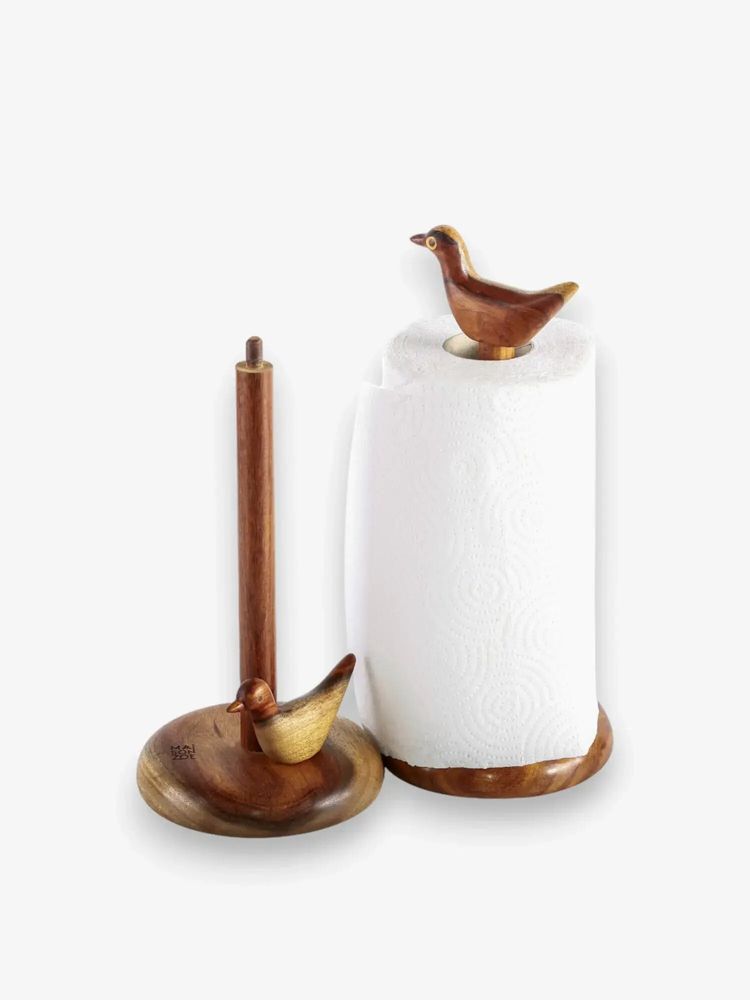 Ustensiles de cuisine - Porte-papier Luis — Bois de sheesham fait main — Écologique — Élégant - MAISON ZOE