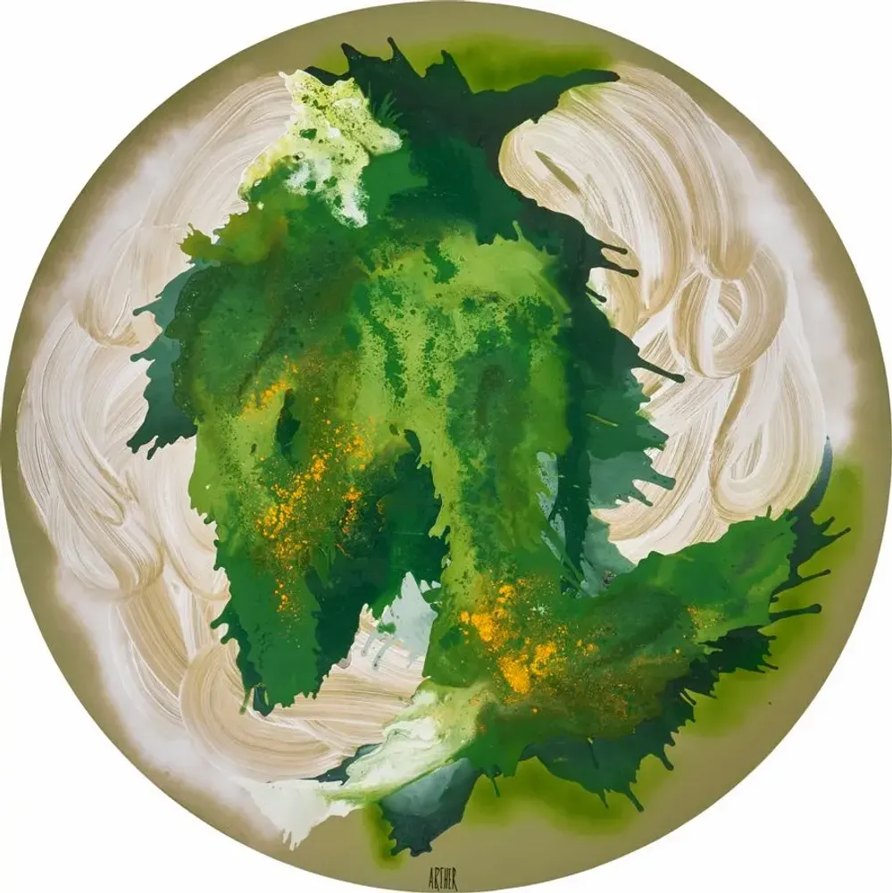 Services - 'Ronnie Circular' - Œuvre Originale - 150cm - PERSPECTIVA 10