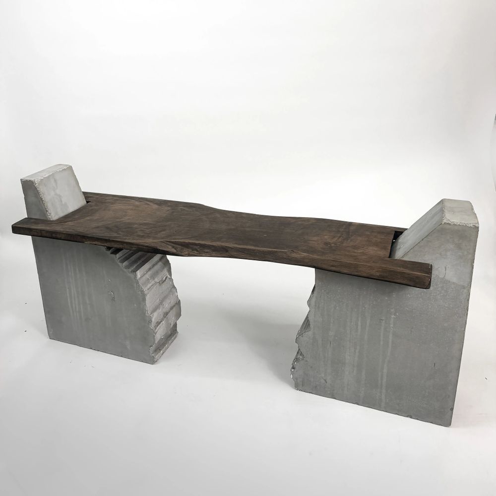 Benches - Concrete and Chestnut Wood Bench [FRAGMENT] - CASE STUDIOS
