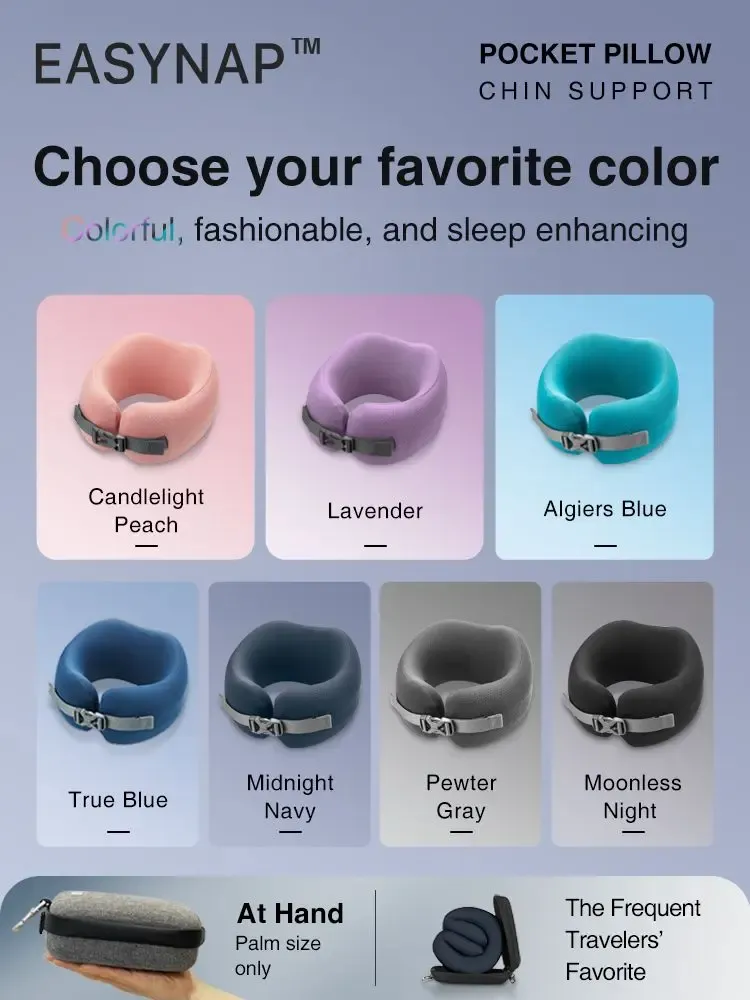 Travel accessories - EASYNAP Pocket Pillow Chin Support Large Pewter Gray - EASYNAP