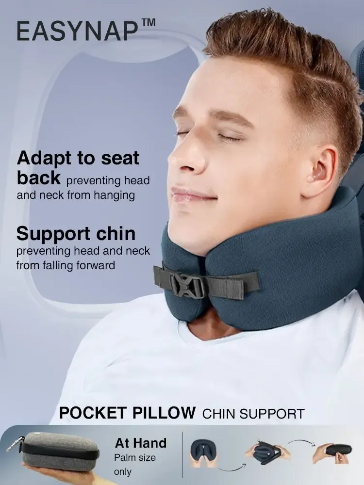Travel accessories - EASYNAP Pocket Pillow Chin Support Medium Midnight Navy - EASYNAP