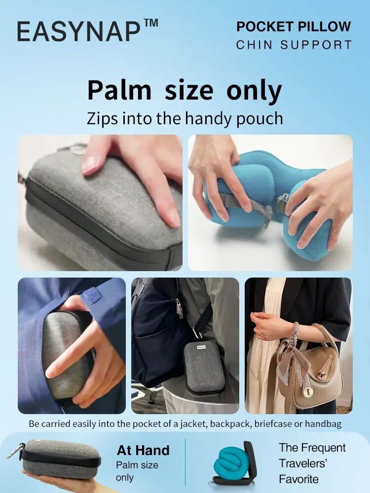 Travel accessories - EASYNAP Pocket Pillow Chin Support Medium Midnight Navy - EASYNAP