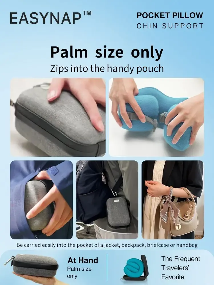 Travel accessories - EASYNAP Pocket Pillow Chin Support Medium Midnight Navy - EASYNAP