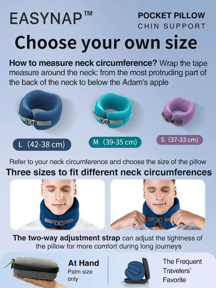 Travel accessories - EASYNAP Pocket Pillow Chin Support Medium Midnight Navy - EASYNAP