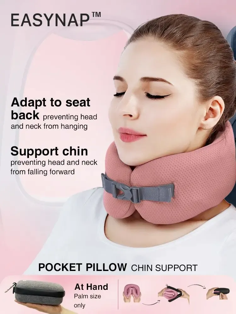 Travel accessories - EASYNAP Pocket Pillow Chin Support Small Candlelight Peach - EASYNAP