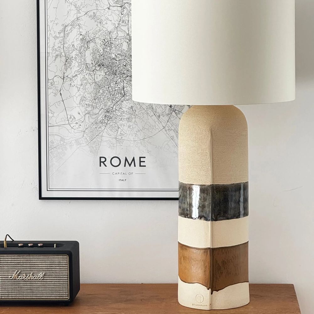 Ceramic - SCULPTED TOTEM LAMP - CUOIO collection - DI VINCENZO POUJOULA