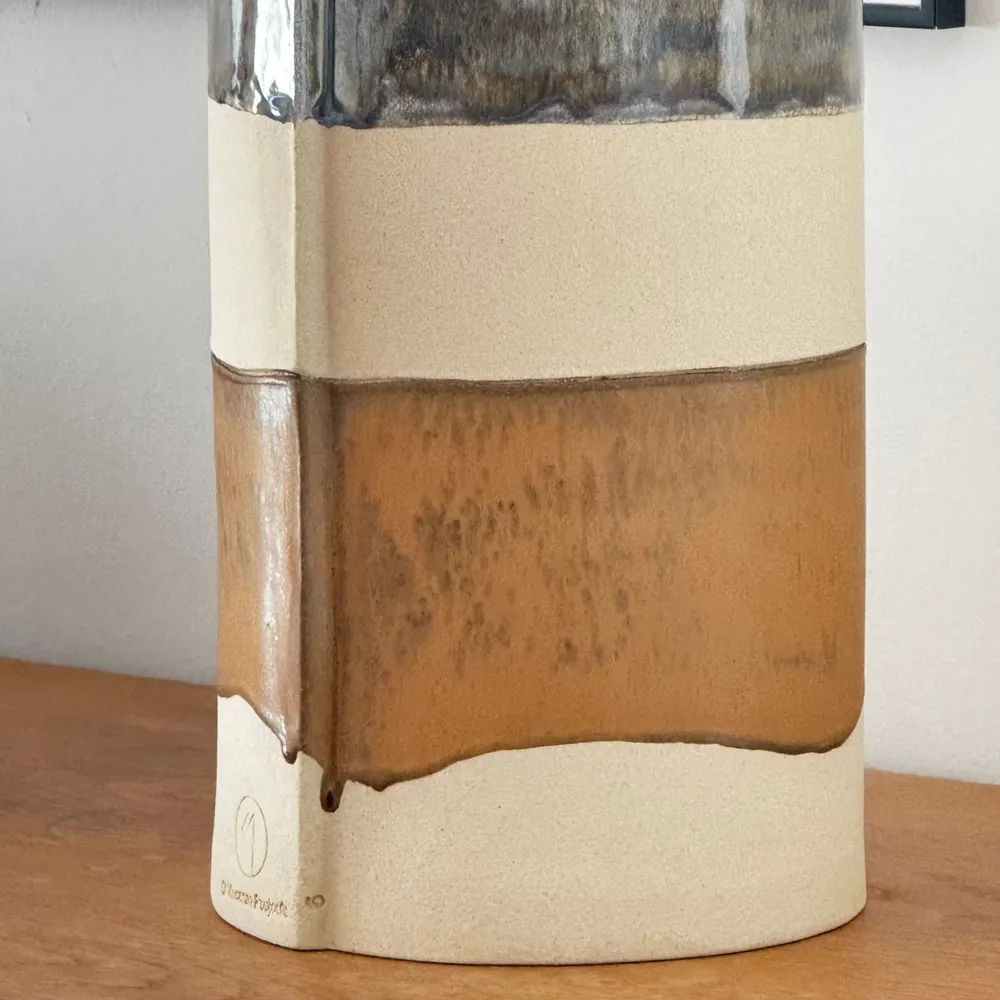 Céramique - LAMPE TOTEM SCULPTURALE EN GRÈS - CUOIO COLLECTION - DI VINCENZO POUJOULA