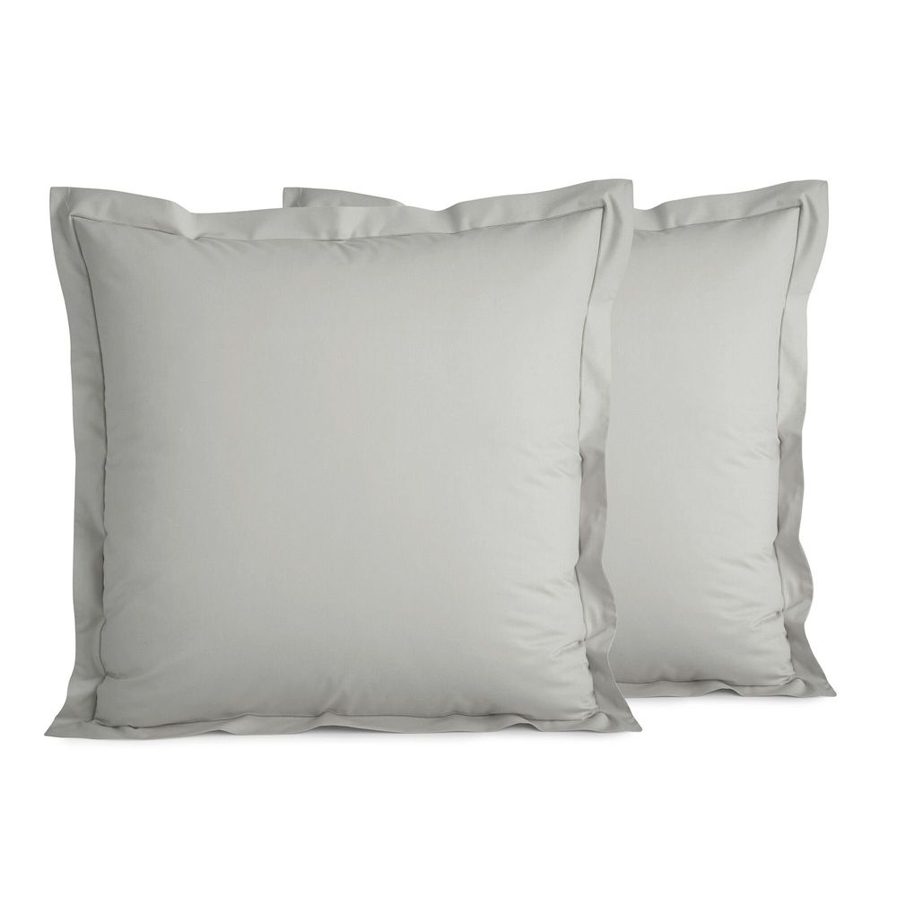 Linge de lit - Taie d'oreiller Percale 65 x 65 cm Pur Coton Peigné Longues Fibres 80 Fils/cm² Perle - COTON PUR