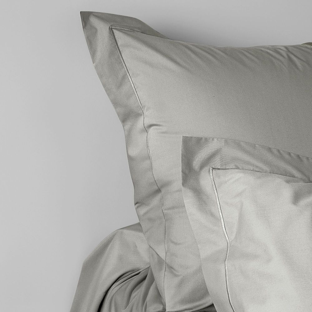 Linge de lit - Taie d'oreiller Percale 65 x 65 cm Pur Coton Peigné Longues Fibres 80 Fils/cm² Perle - COTON PUR