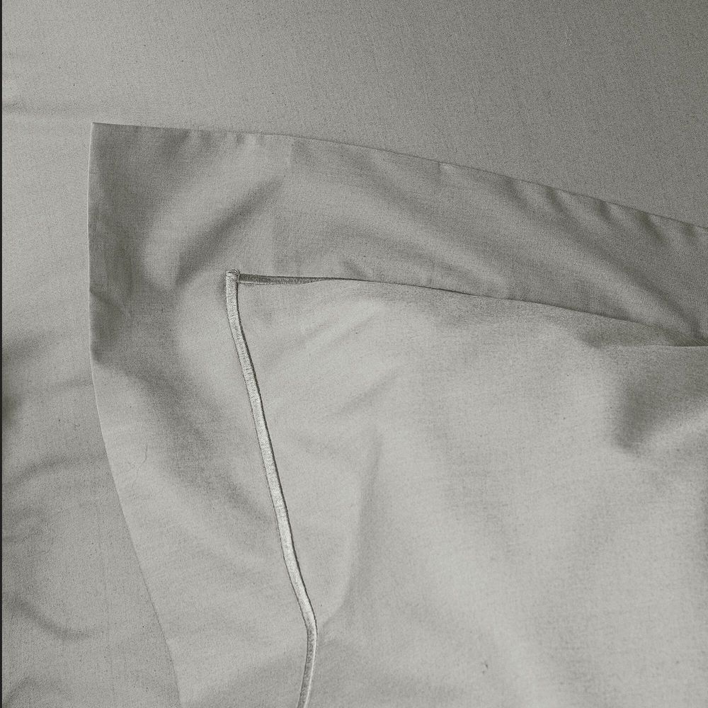 Linge de lit - Taie d'oreiller Percale 65 x 65 cm Pur Coton Peigné Longues Fibres 80 Fils/cm² Perle - COTON PUR
