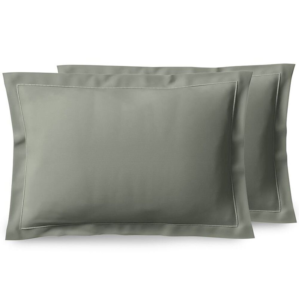 Bed linens - Percale Pillowcase 50 x 70 cm Pure Combed Long Staple Cotton 80 Thread Count/cm² Slate - COTON PUR