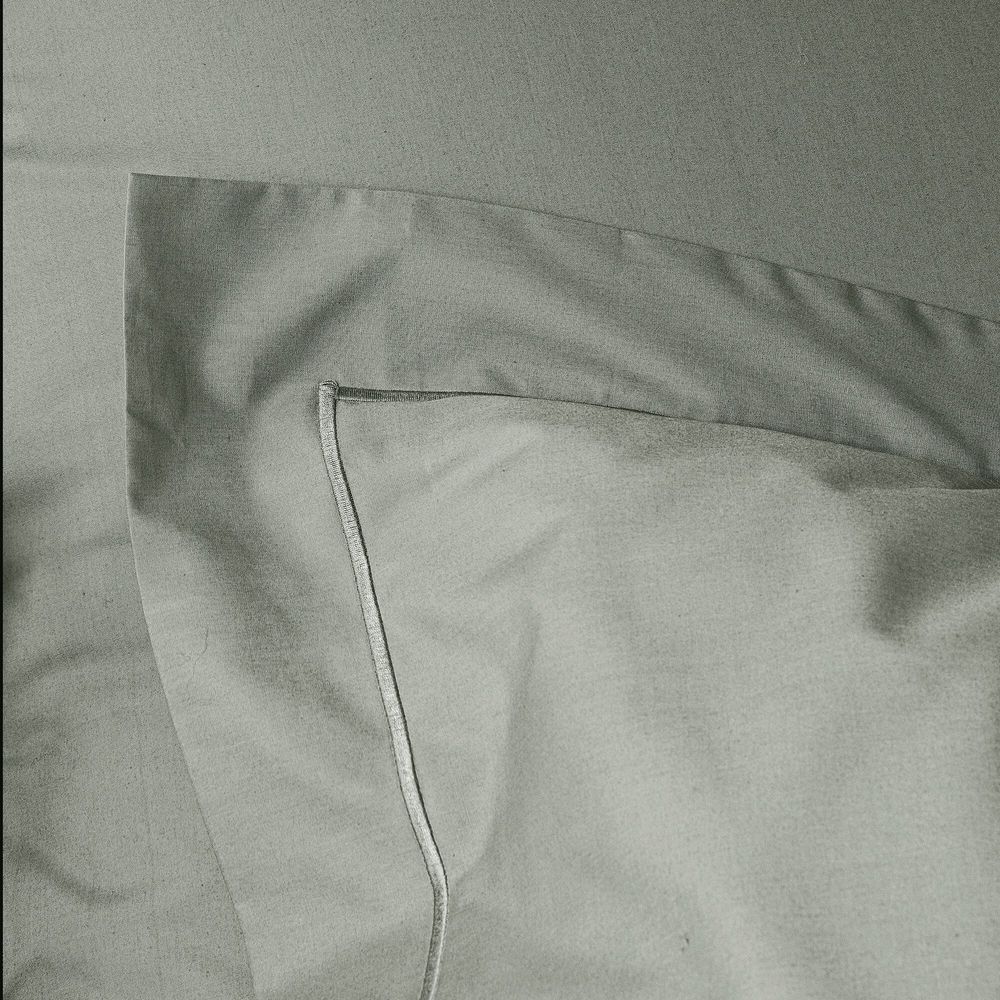 Bed linens - Percale Pillowcase 50 x 70 cm Pure Combed Long Staple Cotton 80 Thread Count/cm² Slate - COTON PUR