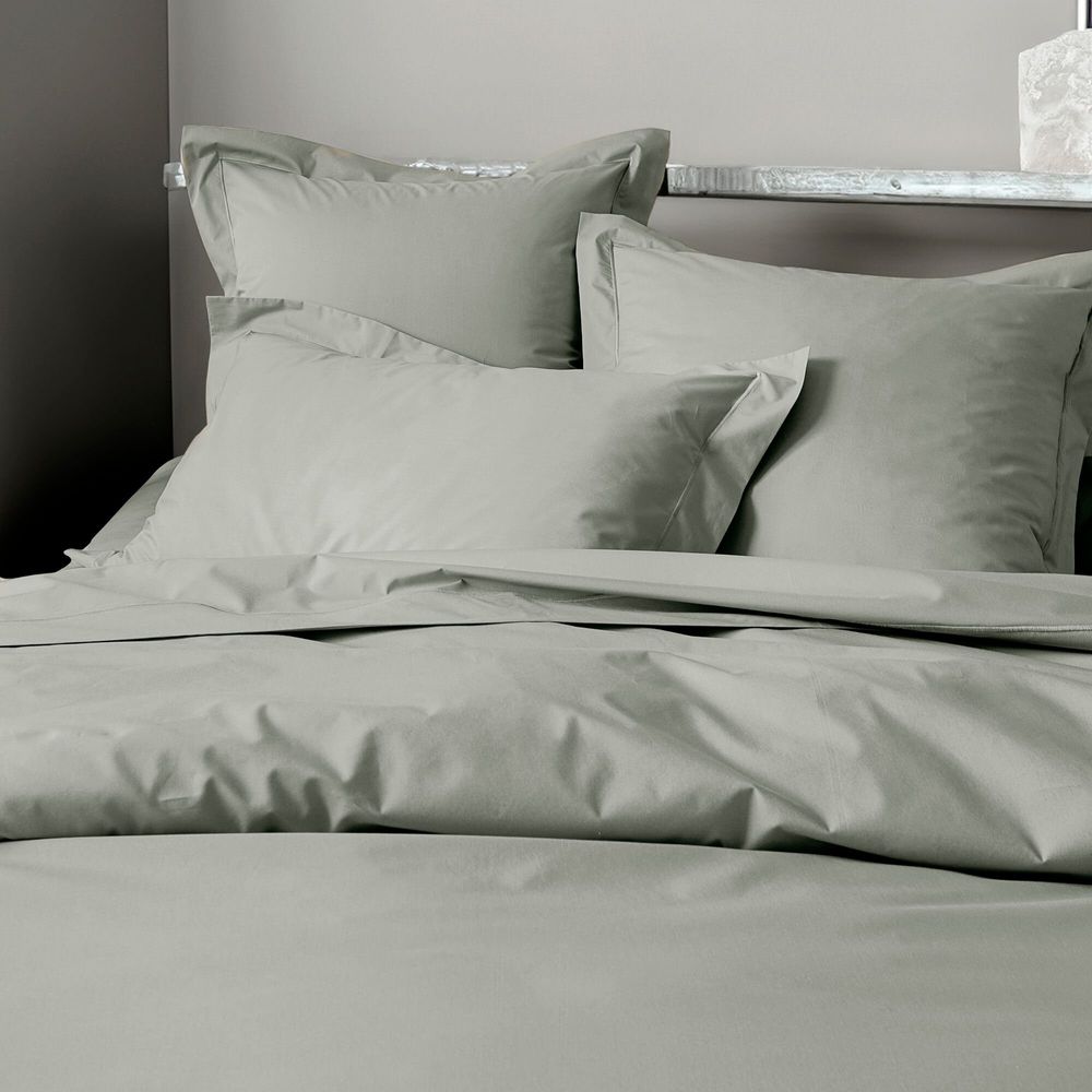 Bed linens - Percale Pillowcase 50 x 70 cm Pure Combed Long Staple Cotton 80 Thread Count/cm² Slate - COTON PUR