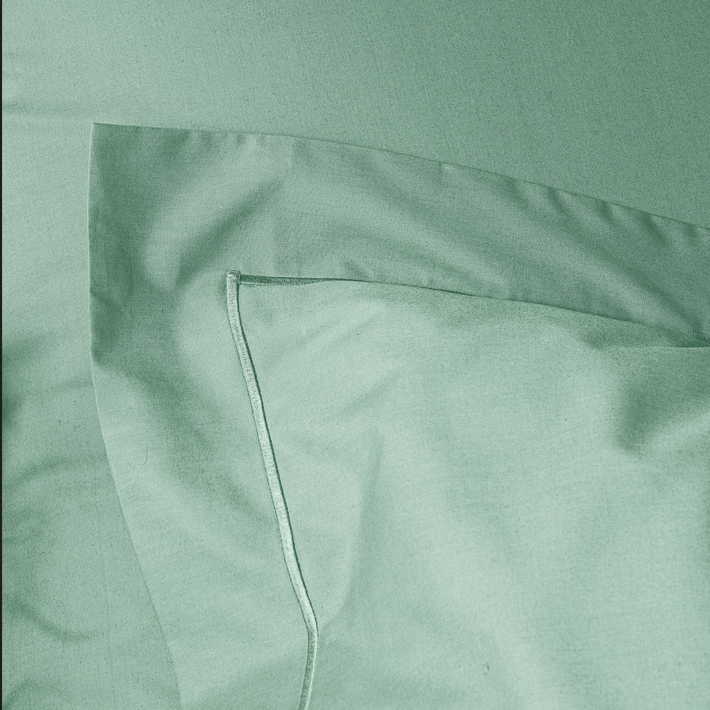 Bed linens - Percale Pillowcase 50 x 70 cm Pure Combed Long Staple Cotton 80 Thread Count/cm² Celadon - COTON PUR