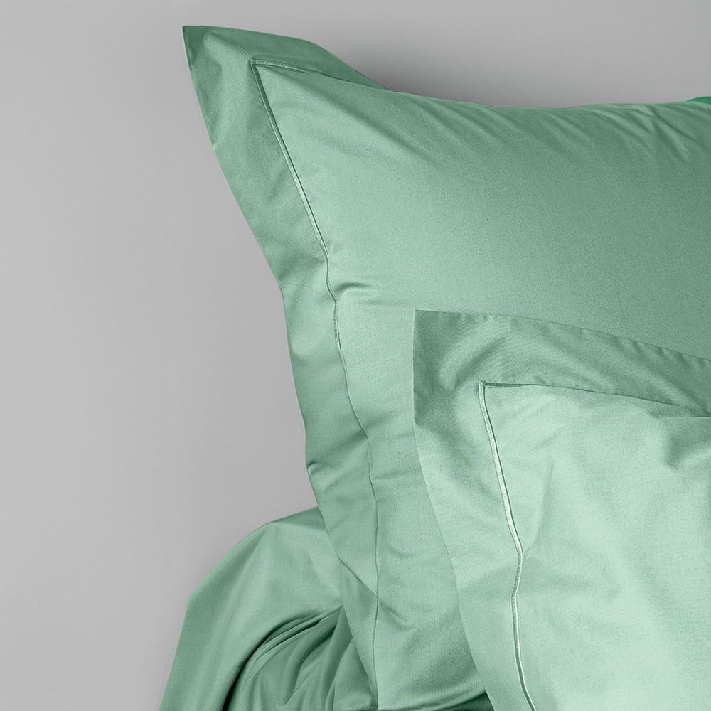 Bed linens - Percale Pillowcase 50 x 70 cm Pure Combed Long Staple Cotton 80 Thread Count/cm² Celadon - COTON PUR