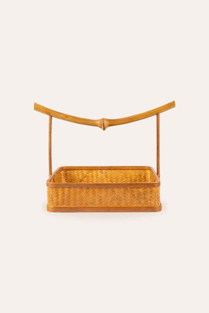 Meubles de cuisines - Panier de rangement carré portable en bambou fait main - THE ZHAI