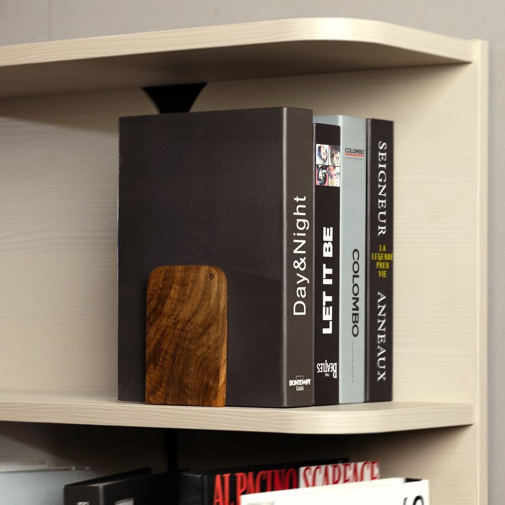 Range-tout - TILISMA Butoir de livre en bois de noyer pour étagères - TILISMA