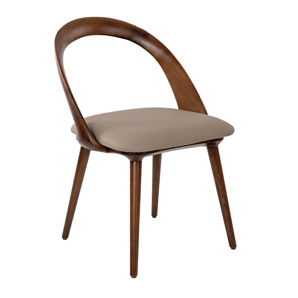 Chaises - Chaise de table à manger structure courbée en noyer - ANGEL CERDÁ