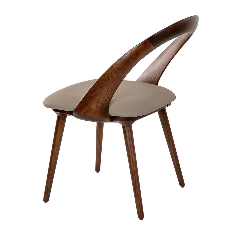 Chaises - Chaise de table à manger structure courbée en noyer - ANGEL CERDÁ