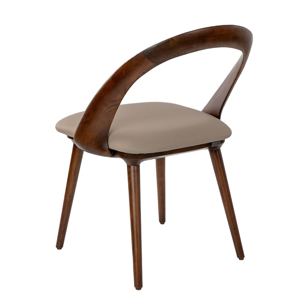Chaises - Chaise de table à manger structure courbée en noyer - ANGEL CERDÁ