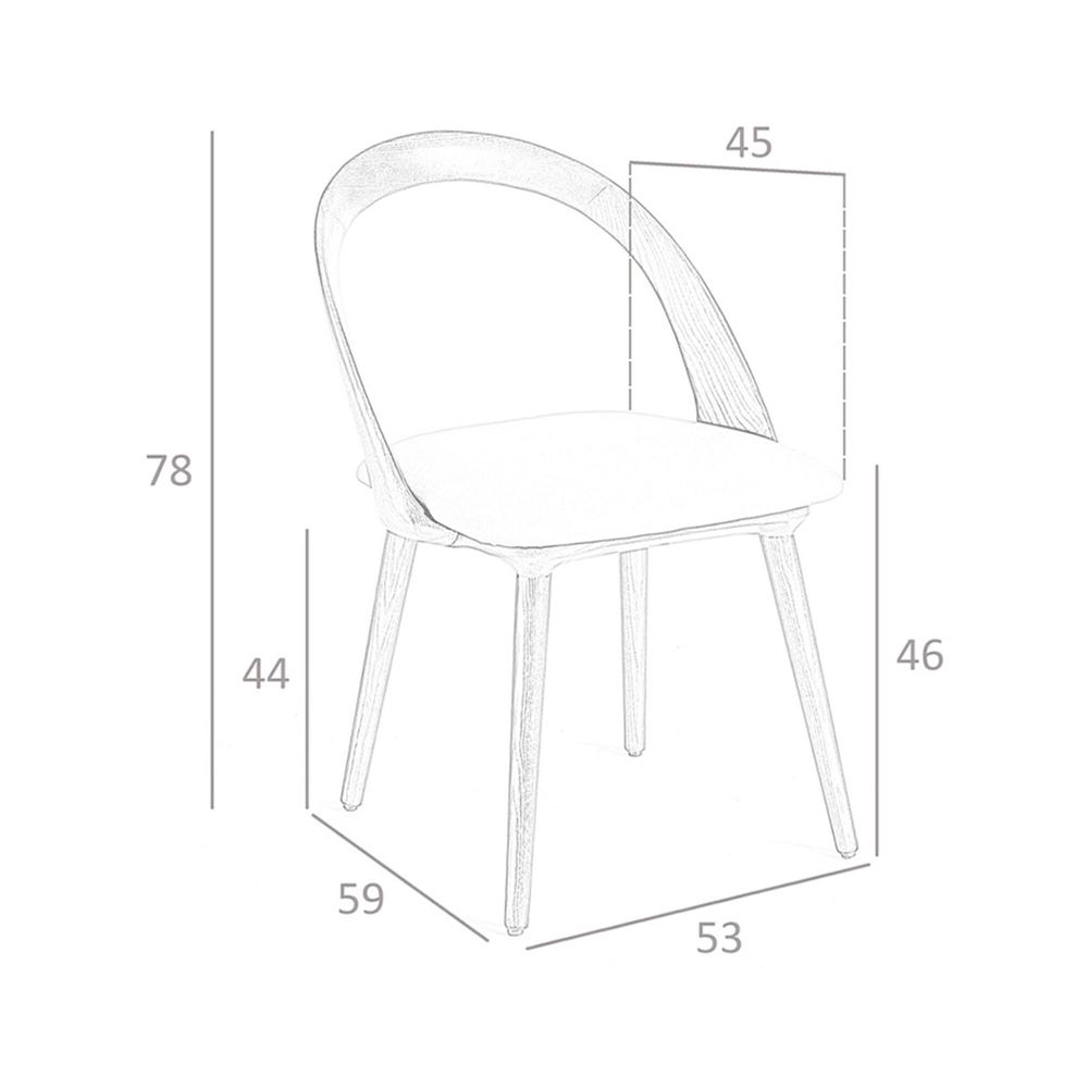 Chaises - Chaise de table à manger structure courbée en noyer - ANGEL CERDÁ