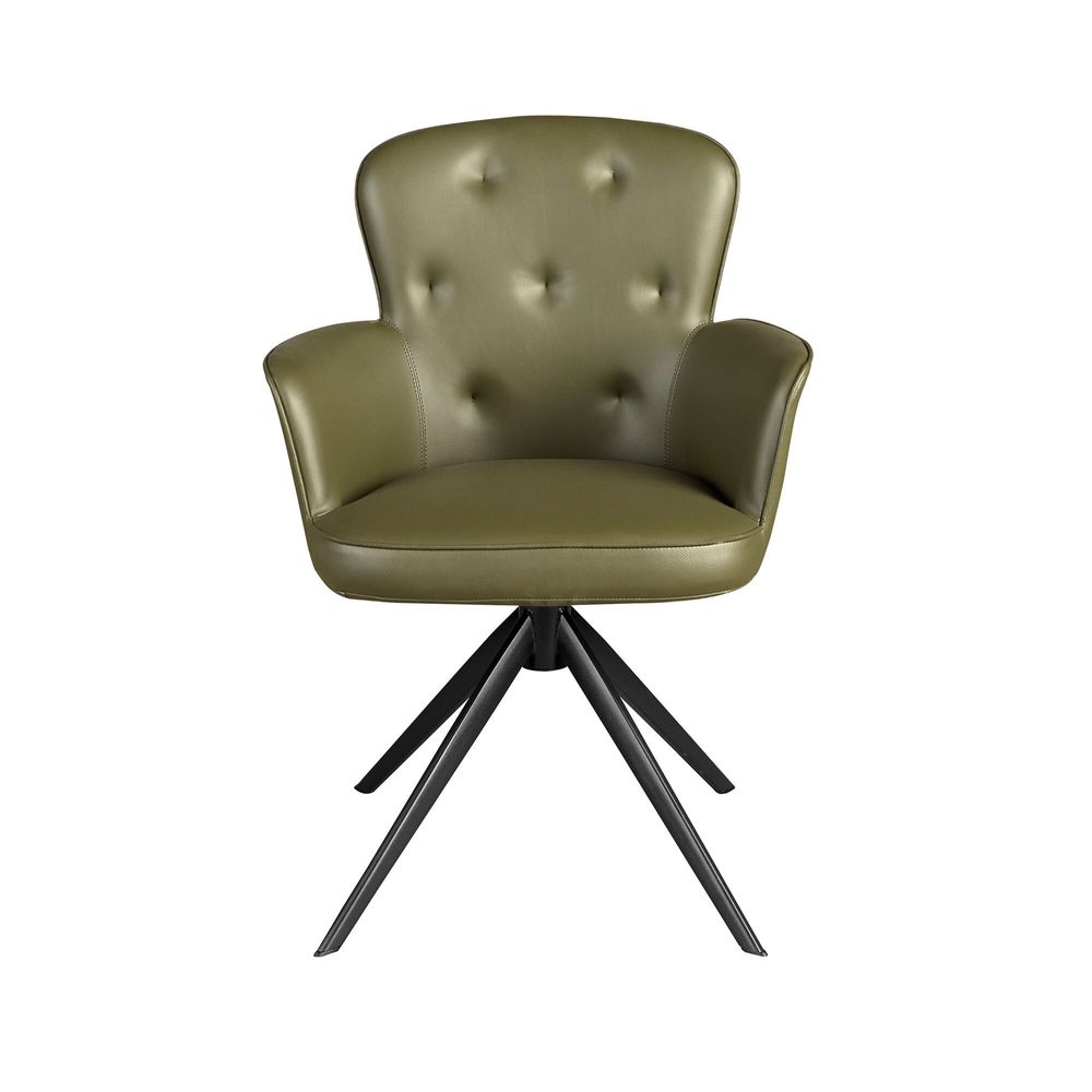 Chairs - Dark green leatherette swivel chair - ANGEL CERDÁ